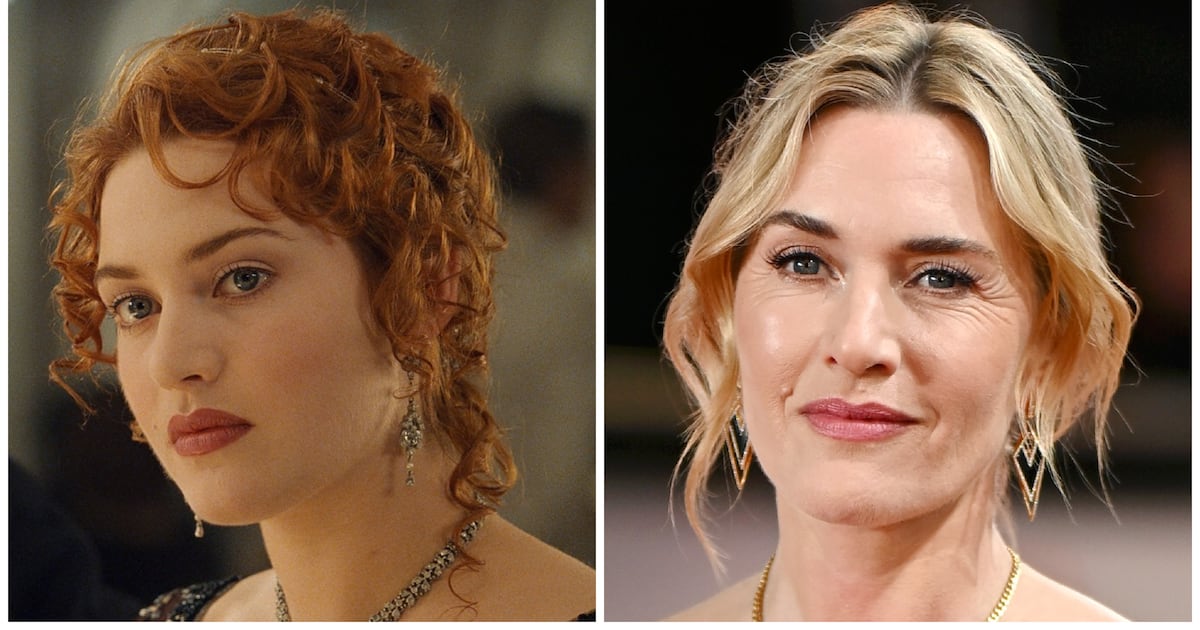 Kate Winslet in 1997 and 2025.
