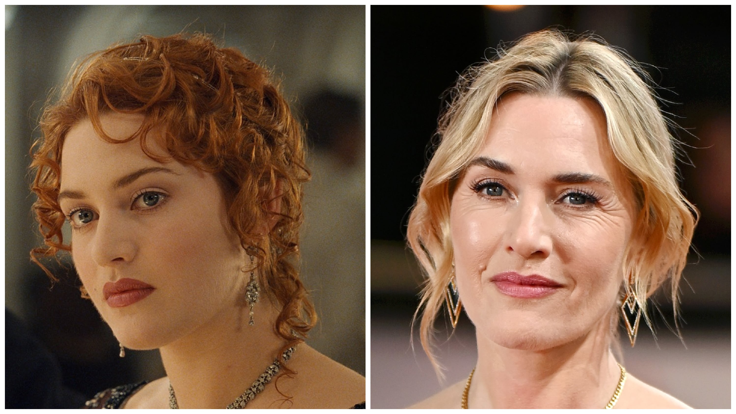 Kate Winslet in 1997 and 2025.