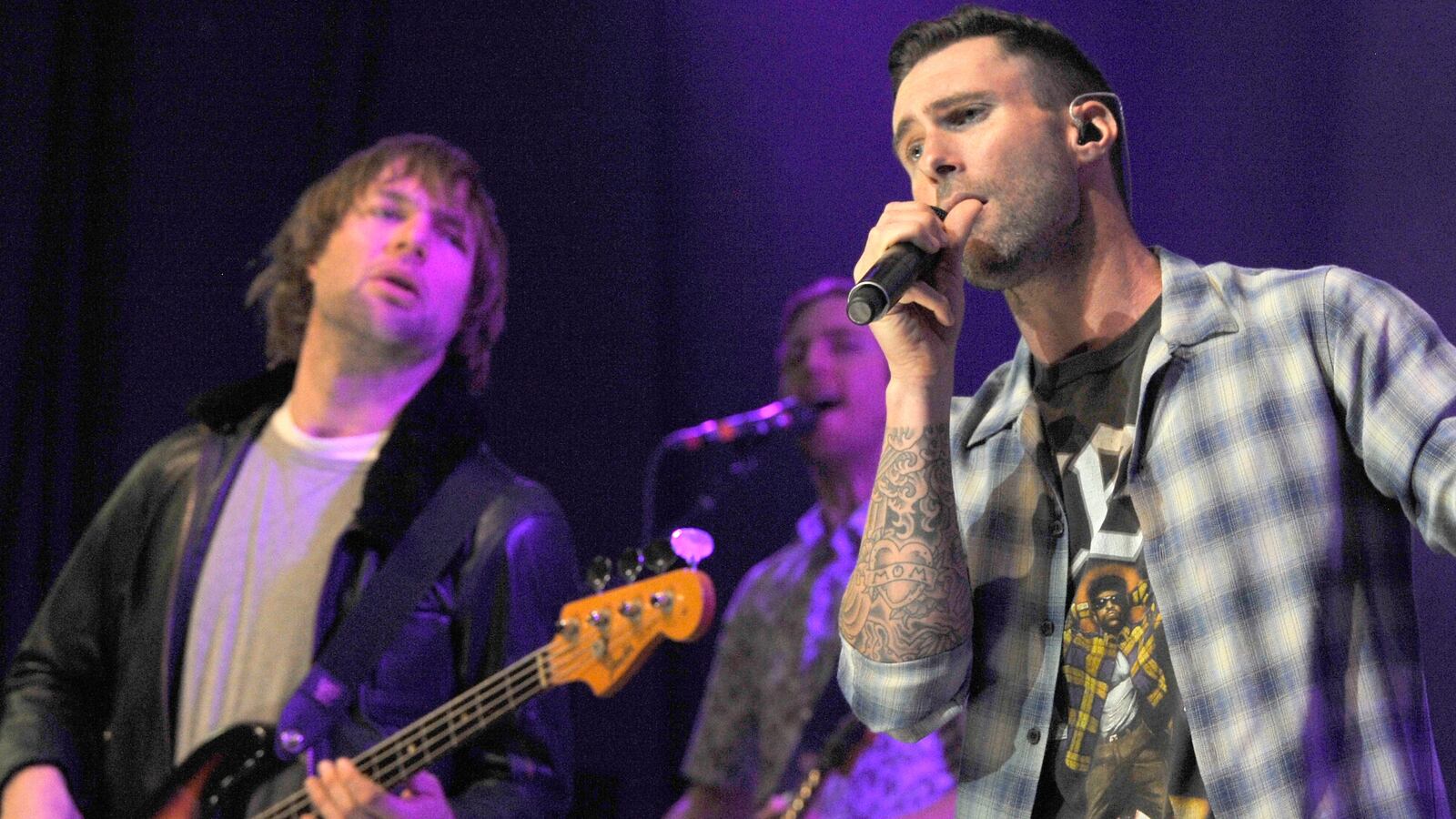 Mickey Madden and Adam Levine of Maroon 5 in 2015.