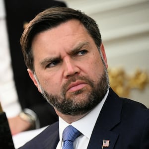 US Vice President JD Vance looks on during a meeting with US President Donald Trump and Crown Prince and Prime Minister of the Kingdom of Saudi Arabia Mohammed bin Salman in the Oval Office of the White House in Washington, DC on November 18, 2025. Saudi Crown Prince Mohammed bin Salman arrived at the White House to fanfare and a jet flyover Tuesday, in his first visit to the United States since the 2018 murder of journalist Jamal Khashoggi. (Photo by Brendan SMIALOWSKI / AFP)