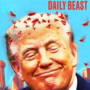 Donald Trump attracting flies in Dallas TX.