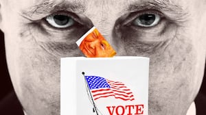 Vladimir Putin, Donald Trump, Voting box