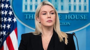 Karoline Leavitt, White House press secretary, holds a briefing on April 27, 2026, addressing the White House Correspondents' Association shooting and other issues.