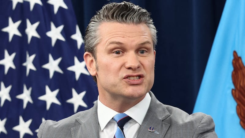 U.S. Secretary of Defense Pete Hegseth holds a briefing on the Iran war, amid a ceasefire between the U.S. and Iran, at the Pentagon in Washington, D.C., U.S., April 24, 2026.