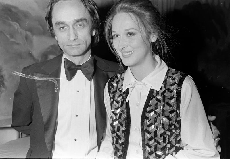 John Cazale and Meryl Streep attend a party at the Hotel Pierre in New York City on November 19, 1976. (Photo by Abner Symons/WWD/Penske Media via Getty Images)