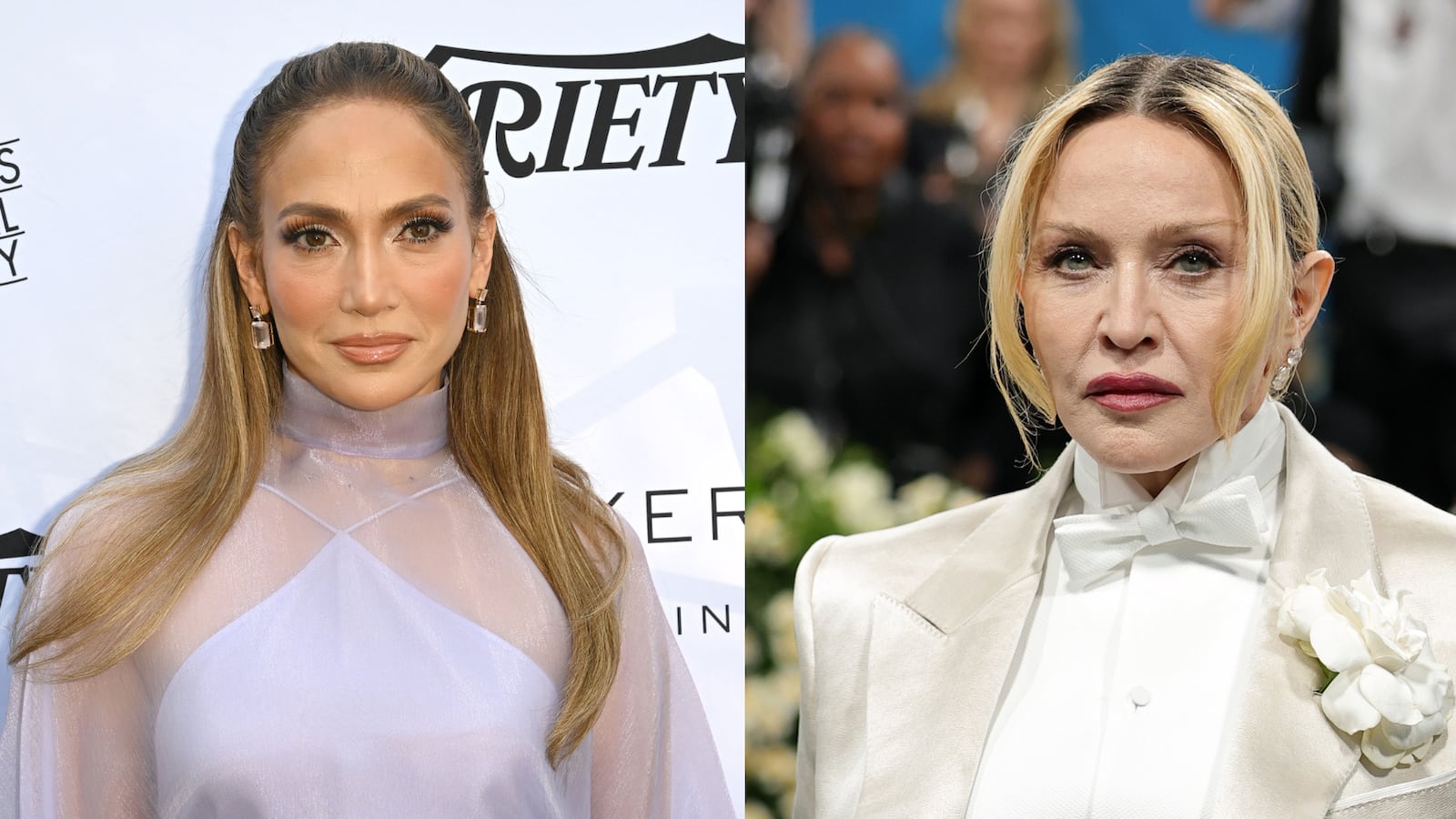 Picture of Madonna and Jennifer Lopez side-by-side.