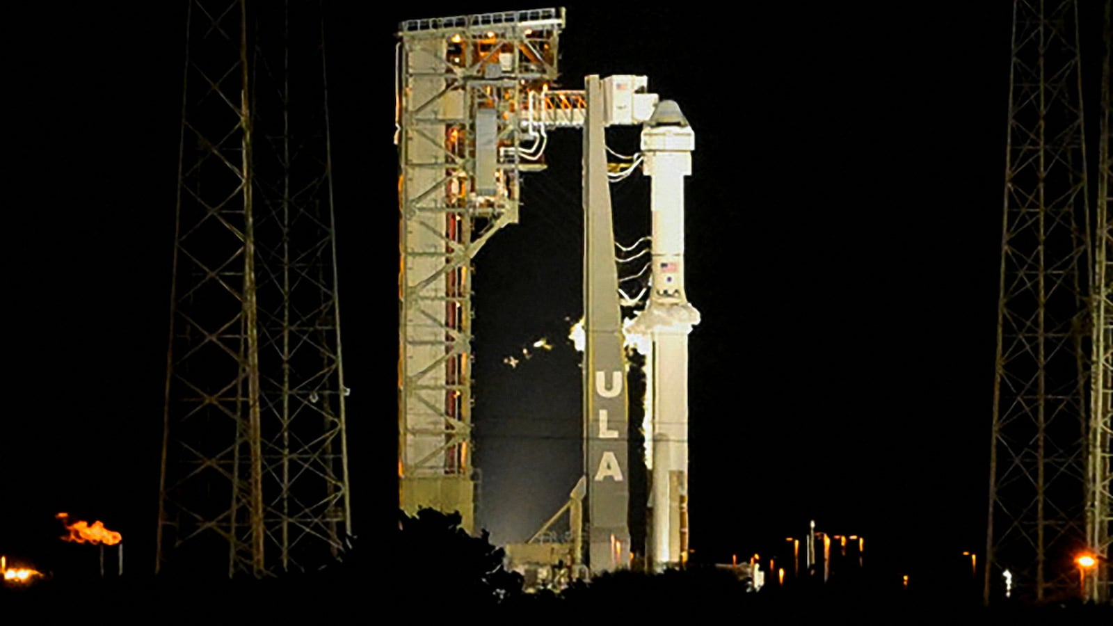 The United Launch Alliance Atlas V rocket carrying two astronauts aboard Boeing’s Starliner-1 Crew Flight Test (CFT) in Florida.