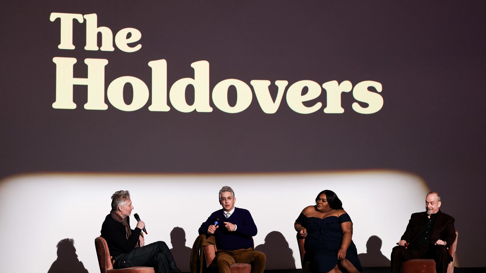 (L-R) Kevin Macdonald, Alexander Payne, Da'Vine Joy Randolph and Paul Giamatti attend a special screening of "The Holdovers" at The Curzon Mayfair on January 16, 2024 in London, England.