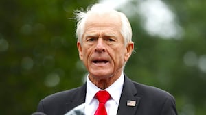 White House senior counselor for trade and manufacturing Peter Navarro speaks to reporters outside of the West Wing of the White House on August 21, 2025 in Washington, DC.