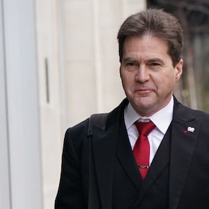 Craig Wright arrives at the Rolls Building in London for a hearing over the identity of the creator of Bitcoin.