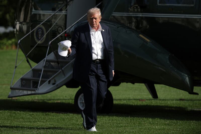 President Donald Trump, pictured September 26,  just announced on social media that he was slapping 100% tariffs on movies made outside the United States.