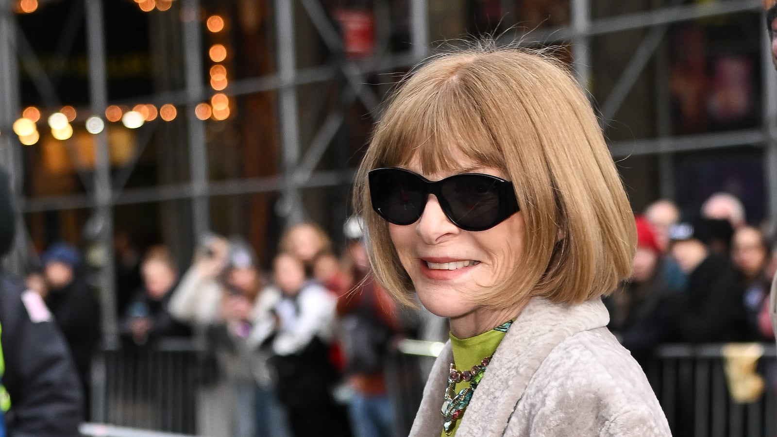 NEW YORK, NEW YORK - MARCH 23: Anna Wintour arrives to the opening of "Othello" on Broadway at the Ethel Barrymore Theatre on March 23, 2025 in New York City.