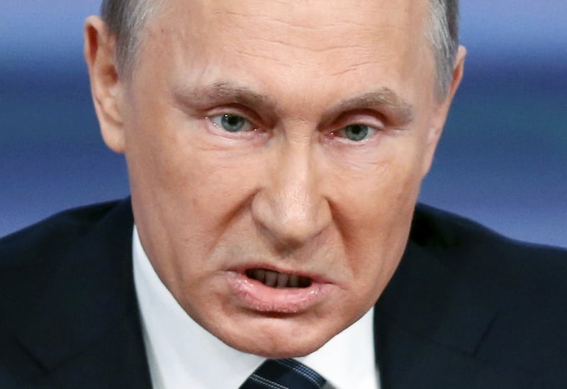Russian President Vladimir Putin speaks during his annual end-of-year news conference in Moscow, Russia, December 17, 2015. REUTERS/Maxim Zmeyev