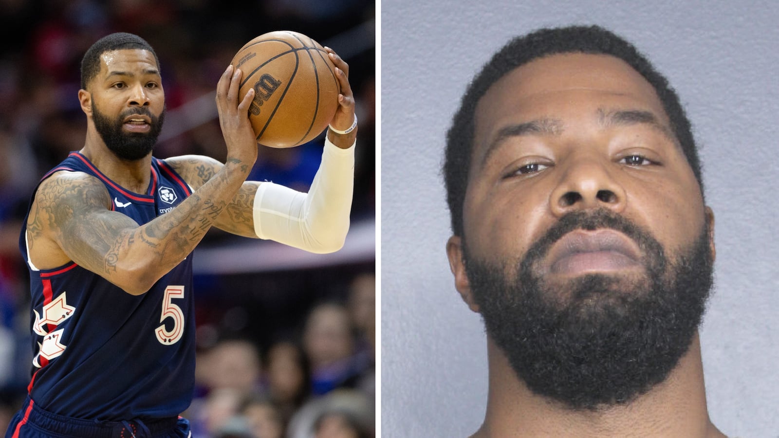 Morris Sr. for the 76ers and in his mugshot