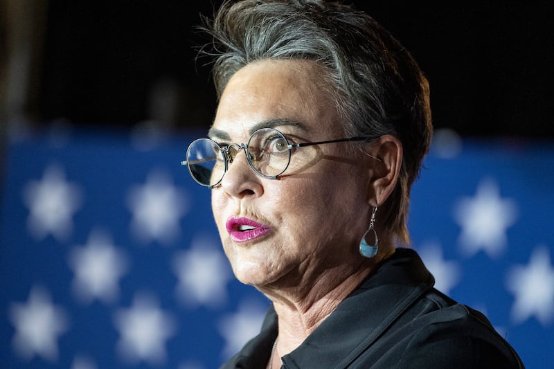 CHEYENNE, WY - AUGUST 16: Wyoming Republican congressional candidate Harriet Hageman speaks during a primary election night party on August 16, 2022 in Cheyenne, Wyoming. Hageman, who is backed by former President Donald Trump, defeated Rep. Liz Cheney (R-WY) in their GOP primary. (Photo by Michael Smith/Getty Images)