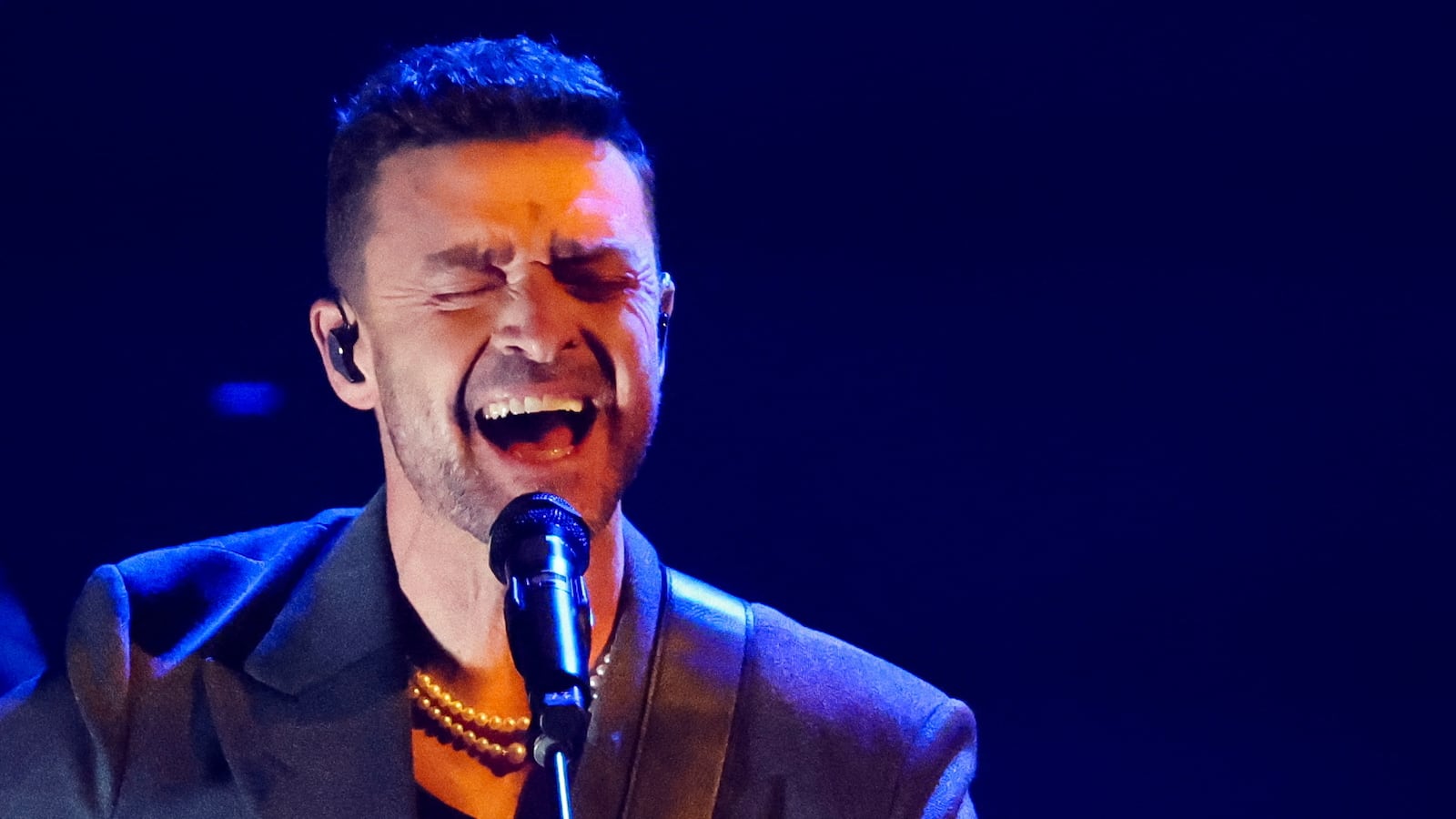 Justin Timberlake performs during the iHeartRadio Music Awards at Dolby Theatre in Los Angeles, California, U.S., April 1, 2024.