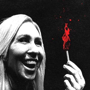 Marjorie Taylor Greene with a match.