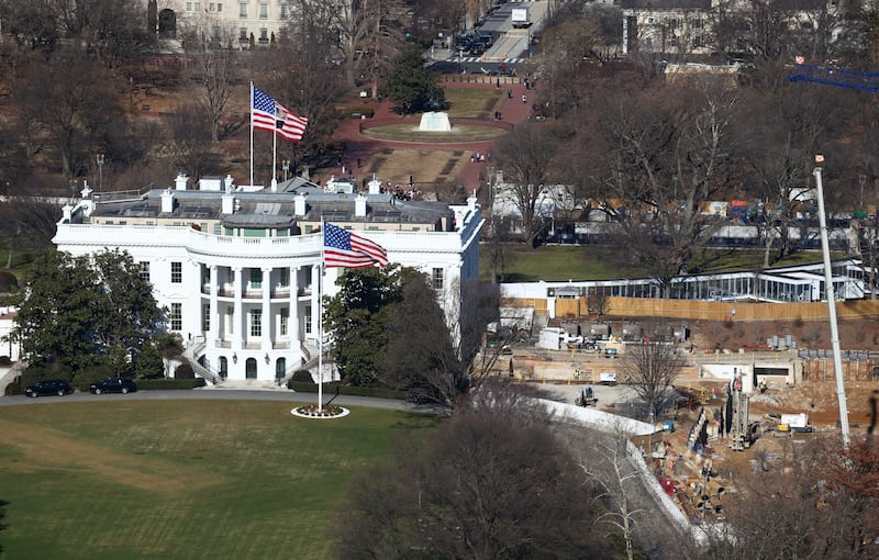 The construction of U.S.President Donald Trump’s White House ballroom continues in Washington, D.C., U.S., January 12, 2026.