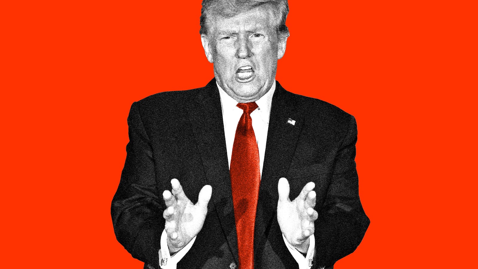 A photo illustration of Donald Trump