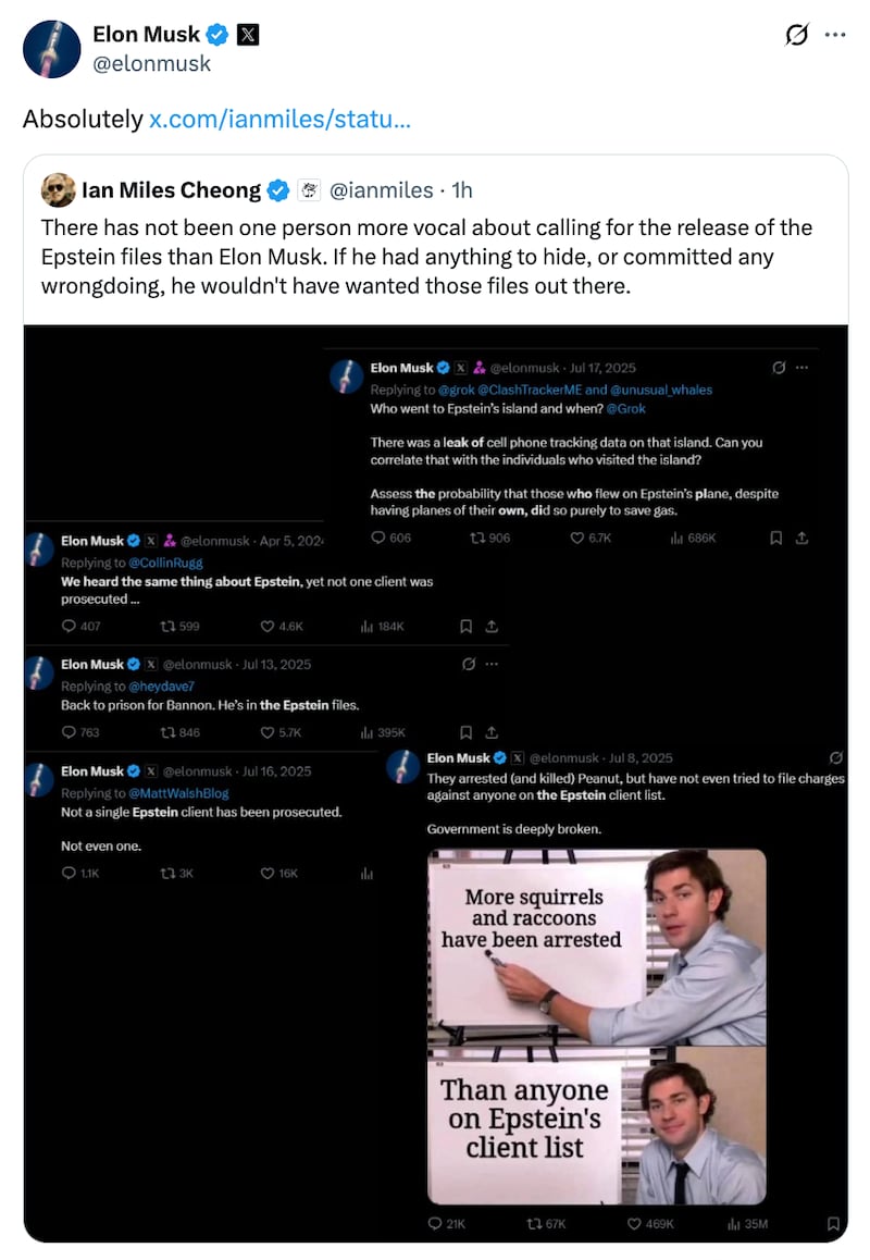Elon Musk boosts Ian Miles Cheong