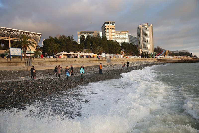 SOCHI, RUSSIA - FEBRUARY 02: General view of the beach at Sochi sea port on February 2, 2014 in Sochi, Russia. (Photo by Alexander Hassenstein/Getty Images)