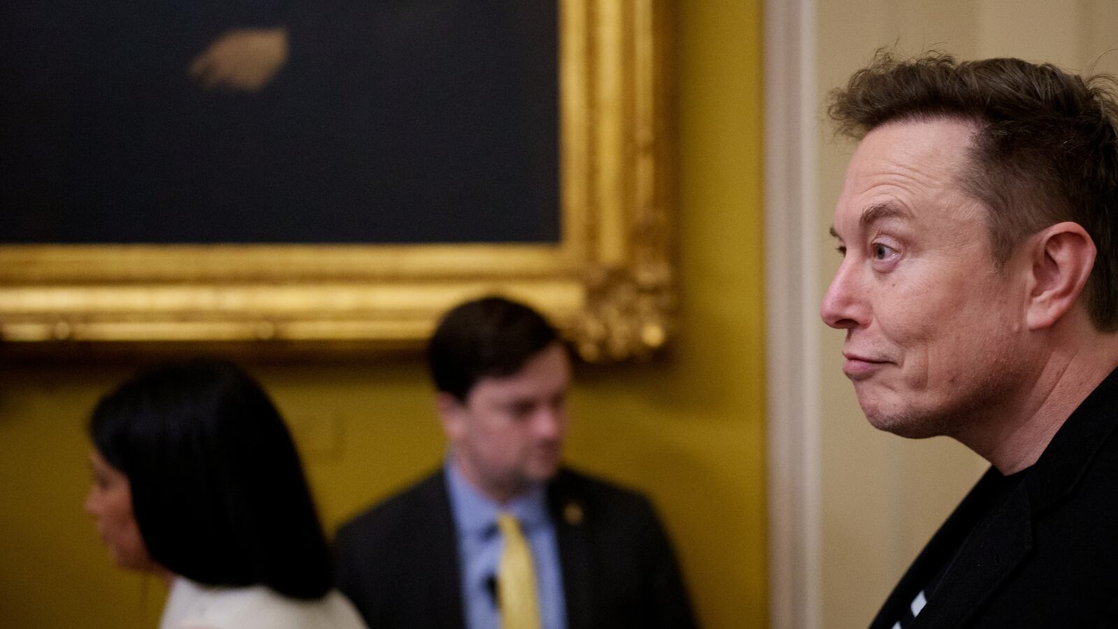 WASHINGTON, DC - MARCH 5: White House Senior Advisor to the President and Tesla and SpaceX CEO Elon Musk departs the U.S. Capitol Building on March 5, 2025 in Washington, DC. Musk was meeting with Republican senators at a closed door lunch. (Photo by Andrew Harnik/Getty Images)