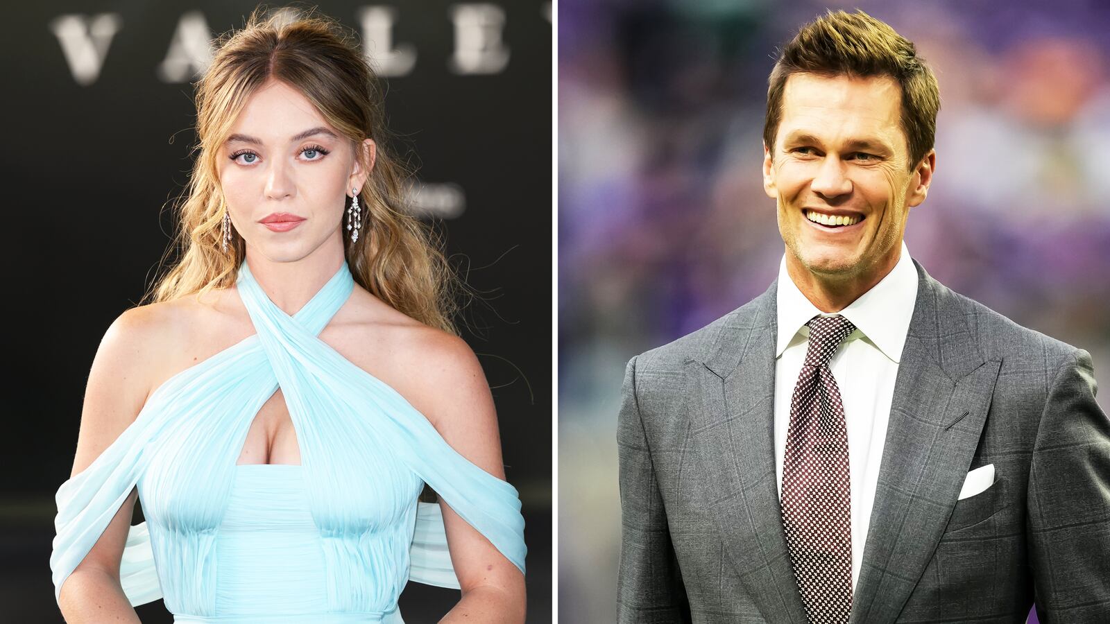Sydney Sweeney and Tom Brady.