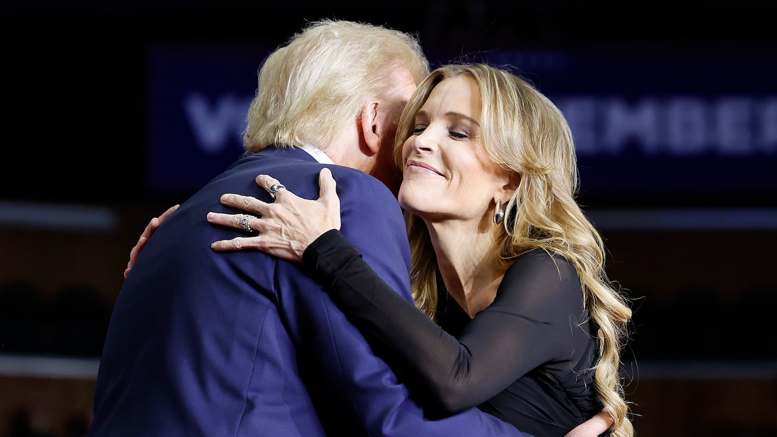 Donald Trump greets Megyn Kelly