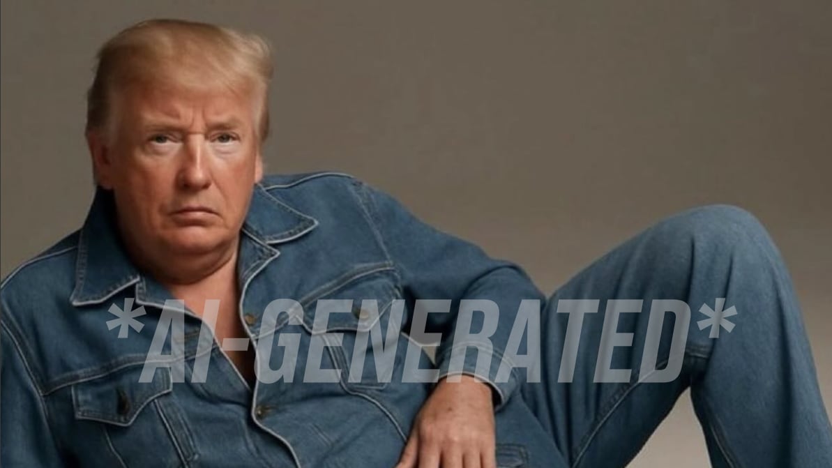Donald Trump Jr. has weighed into the Sydney Sweeney jeans drama in spectacularly weird fashion—by sharing an AI-generated image of his “hot” father in double denim.
