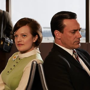Elisabeth Moss and Jon Hamm in "Mad Men"