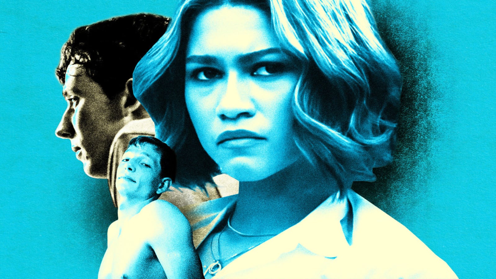 A photo illustration of Zendaya, Josh O’Connor, and Mike Faist