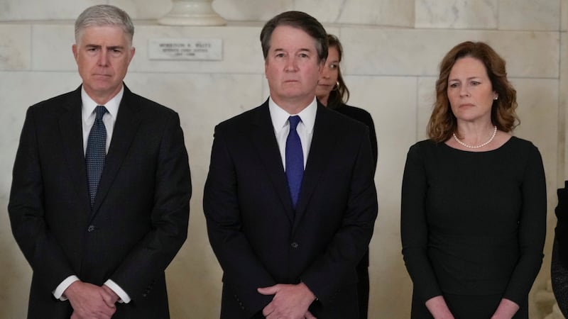 Donald Trump says he regrets appointing Supreme Court Justices Neil Gorsuch, Brett Kavanaugh, and Amy Coney Barrett.