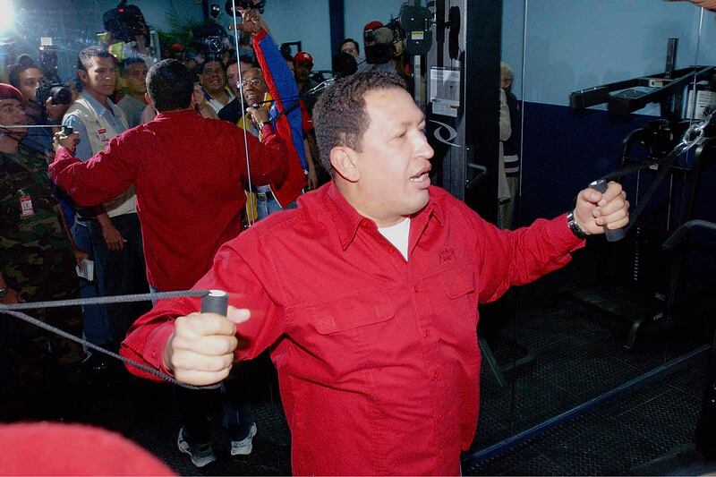 galleries/2012/04/10/obama-s-push-ups-from-sarkozy-biking-to-cameron-running-more-world-leaders-working-out-photos/world-leader-workouts-chavez_k2qyed