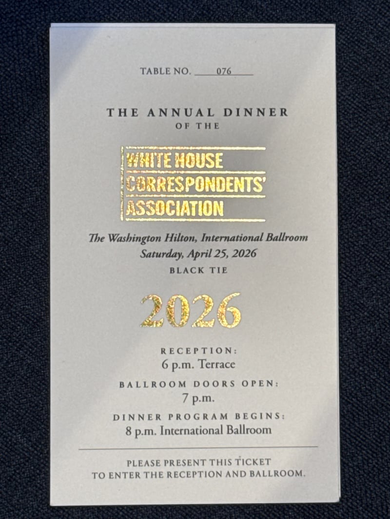 An invitation to the WHCA Dinner