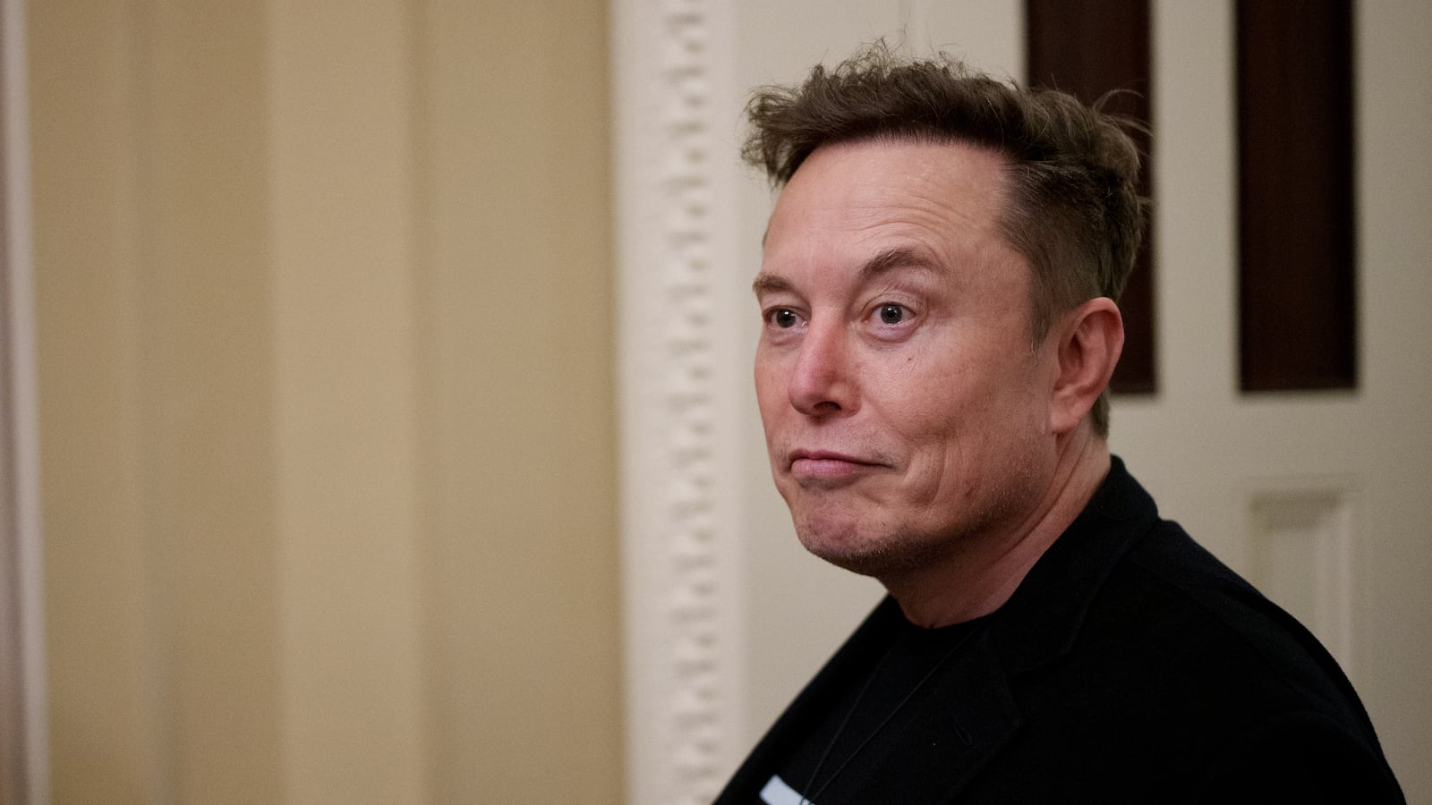 Elon Musk departs the U.S. Capitol Building on March 5, 2025 in Washington, DC.