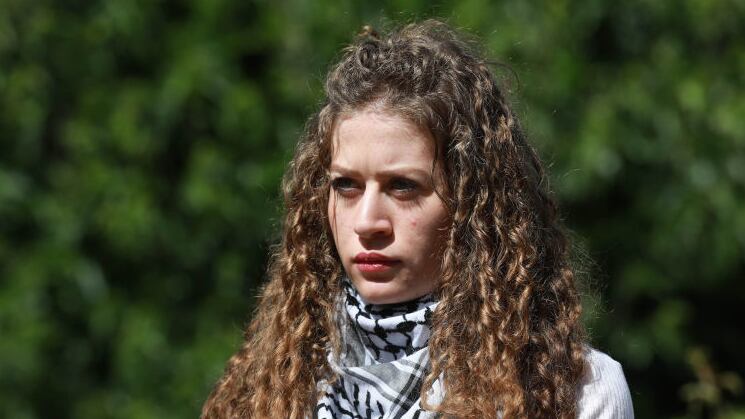 Ahed Tamimi speaks during an interview in Ramallah, West Bank on May 16, 2021.