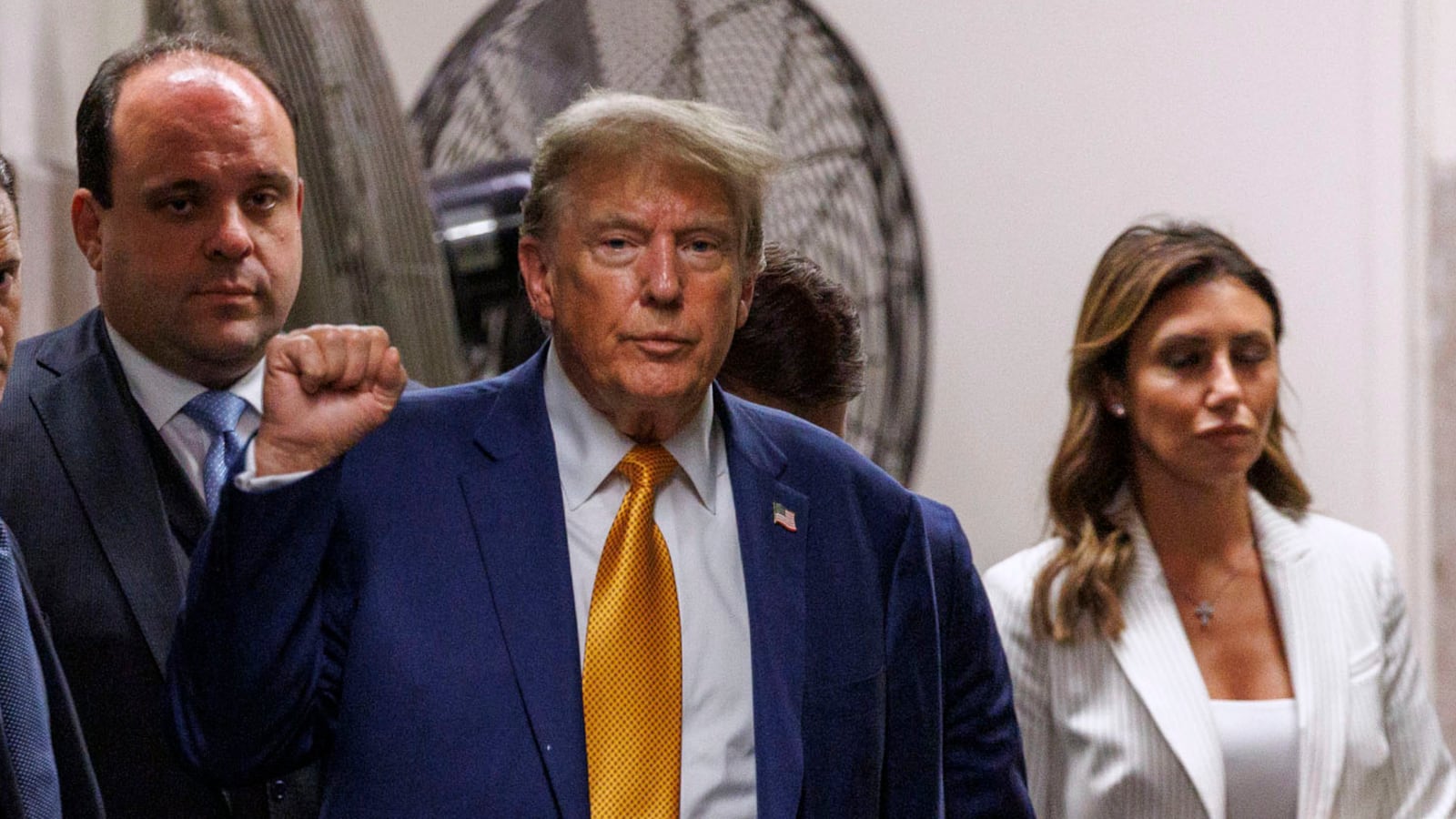 Donald Trump fist pumps