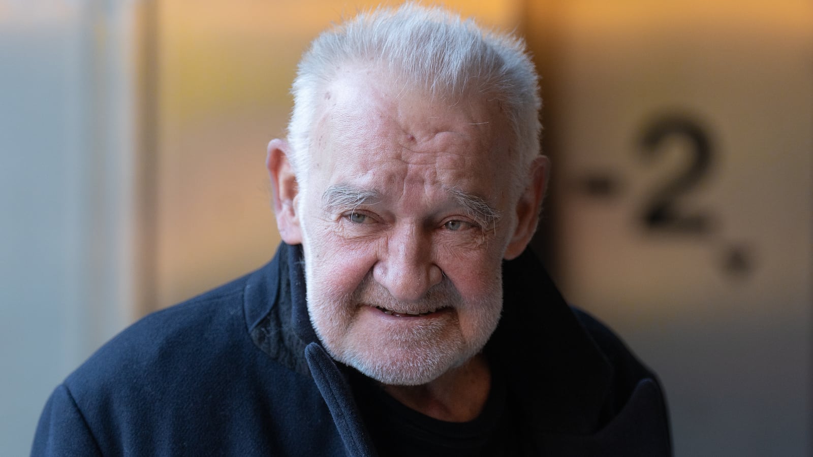 Bela Tarr poses after giving a press conference at the Filmoteca de Catalunya, January 9, 2024, in Barcelona, Catalonia, Spain.