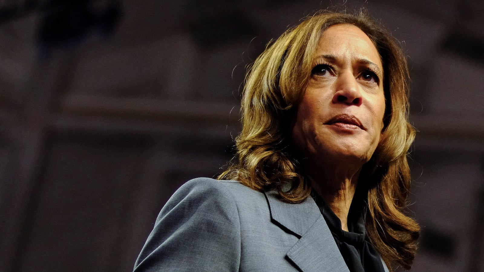Kamala Harris looks on during a campaign event in Madison, Wisconsin, U.S., September 20, 2024.