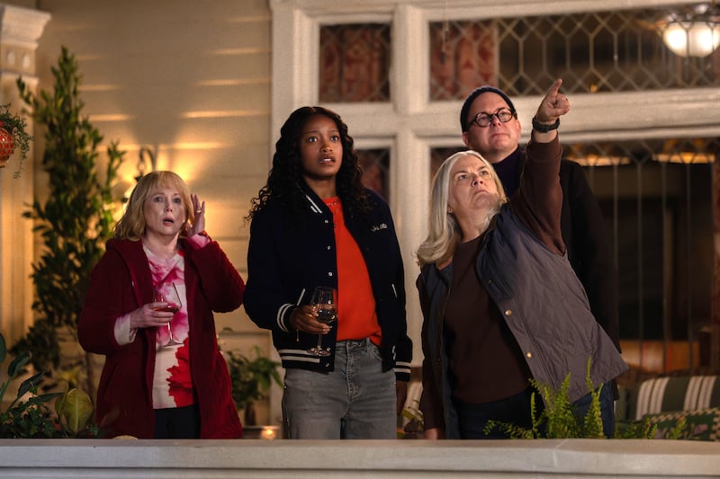 (l-r) Julia Duffy as Lynn, Keke Palmer as Samira, Paula Pell as Dana, and Mark Proksch as Tod.