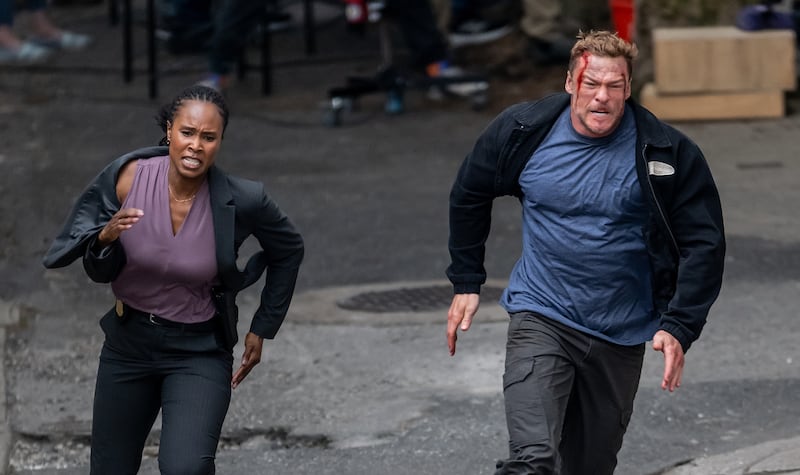 Alan Ritchson on the set of "Reacher" Season 4.