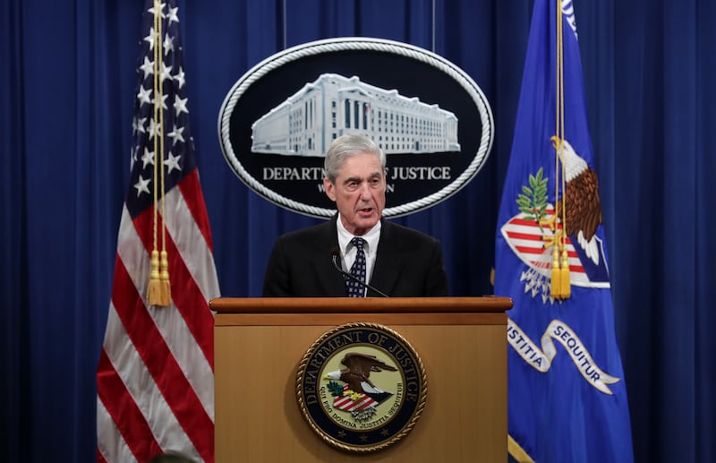 WASHINGTON, DC - MAY 29: Special Counsel Robert Mueller makes a statement about the Russia investigation on May 29, 2019 at the Justice Department in Washington, DC. (Photo by Chip Somodevilla/Getty Images)