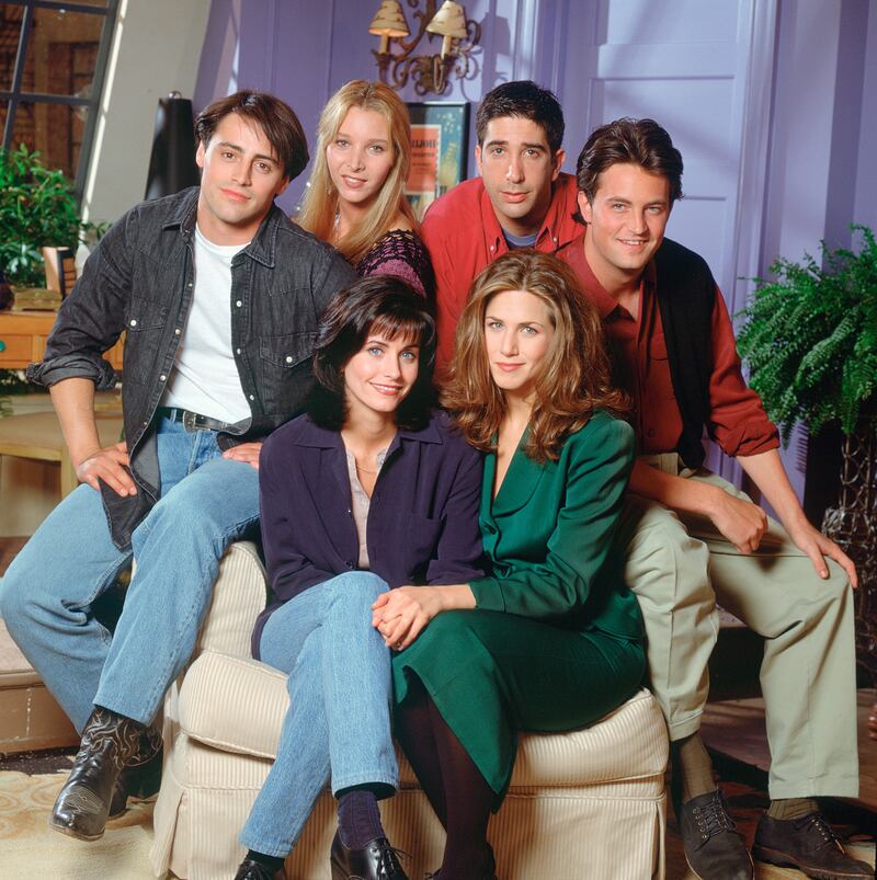 Courteney Cox as 'Monica Geller', Matt LeBlanc as 'Joey Tribbiani', Lisa Kudrow as 'Phoebe Buffay', David Schwimmer as 'Ross Geller', Matthew Perry as 'Chandler Bing', Jennifer Aniston as 'Rachel Green'
