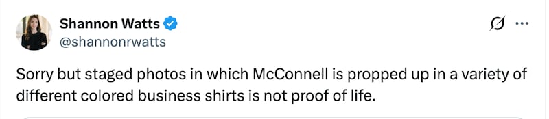 Social Media users were not buying the latest McConnell update.