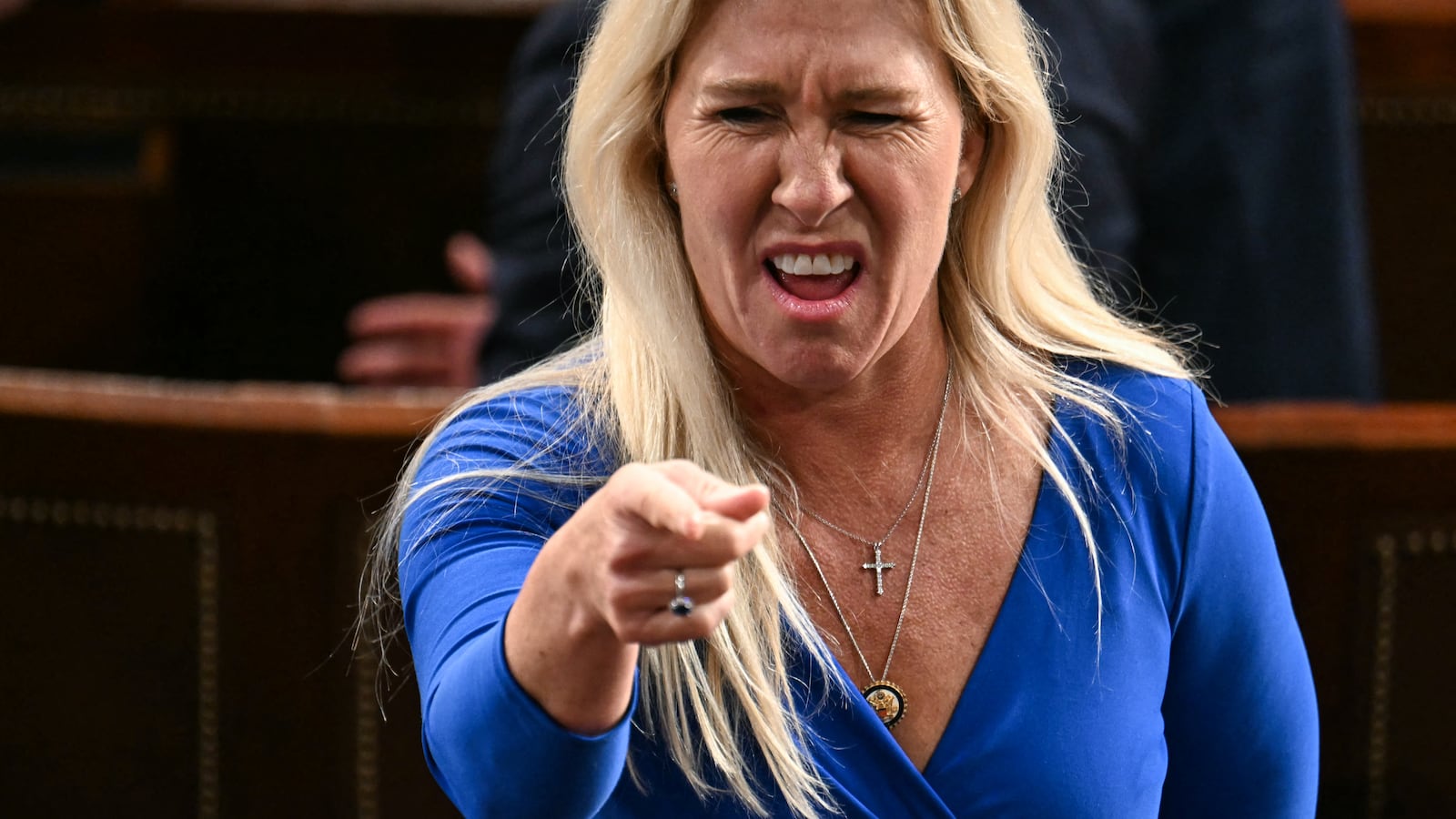 Marjorie Taylor-Greene in the House Chamber of the US Capitol in Washington, DC, on March 4, 2025.