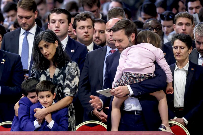 Meghan McCain praised JD Vance and Usha Vance for taking their children to public events.