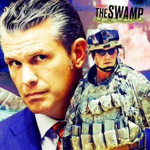 A photo illustration of Pete Hegseth, Col. Michael Steele in Iraq in 2006, and screen grabs from US boat strikes off the coast of Venezuela.