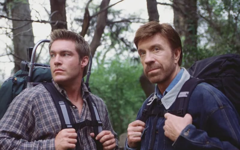 Judson Mills and Chuck Norris in “Walker, Texas Ranger.”