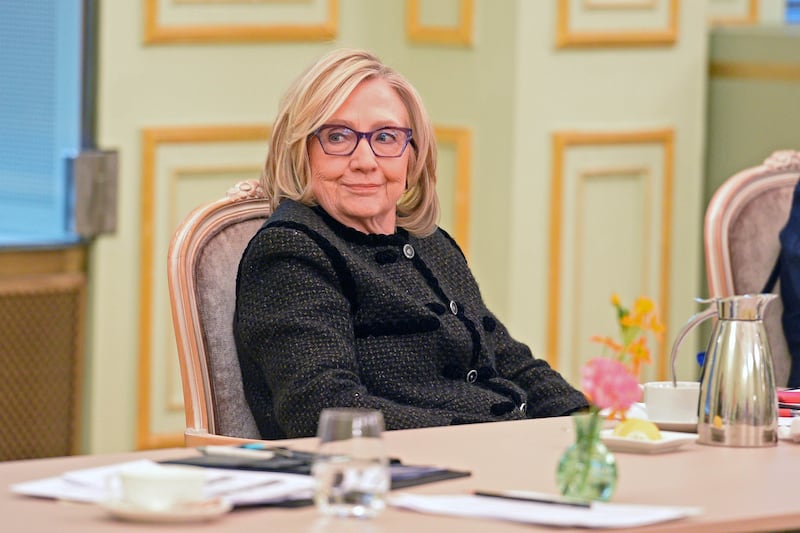 Hillary Clinton during "The World Forum" during the 76th Berlinale International Film Festival at Hotel Adlon Kempinski on February 16, 2026 in Berlin, Germany.