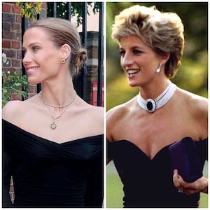 Princess Diana and her Niece, Amelia Spencer, matched in similar dresses, 31 years apart.